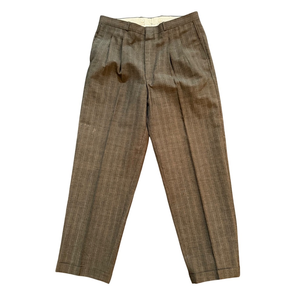 John Henry Double Breasted Suit Gray Plaid Wool Blend Pleated Pants 40R/34x29 - Picture 7 of 11